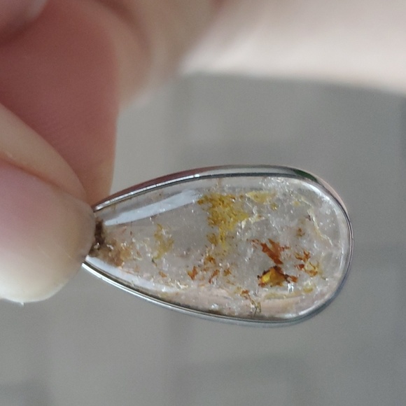 New Natural Rutilated Quartz Teardrop Silver Pendant. - Picture 14 of 16